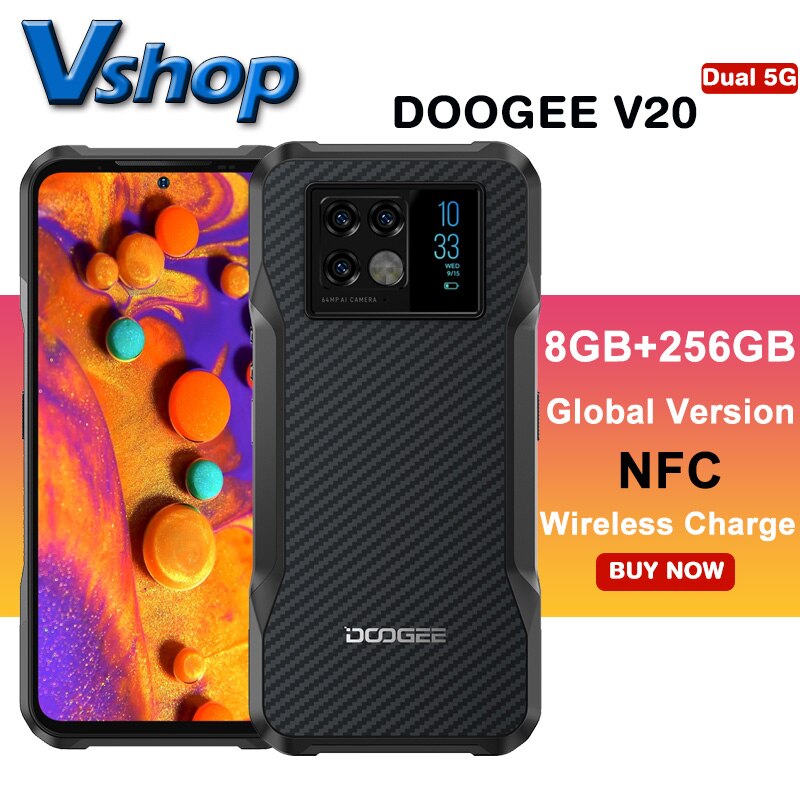 DOOGEE V20  5G ߰ ޴ ȭ 8GB + 256GB 6.43 ..